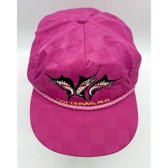 Vintage Satin Cape Hatteras North Carolina Strap Hat Cap Swordfish USA - Picture 3 of 9